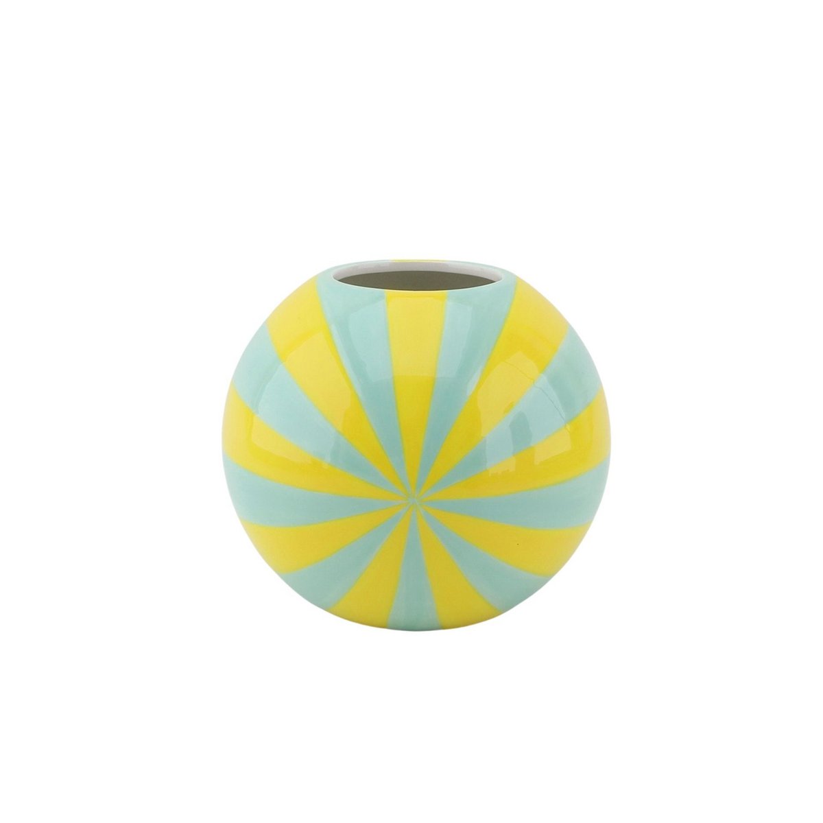 Vaas Swirl Geel/Mint 15x15x13,5 cm