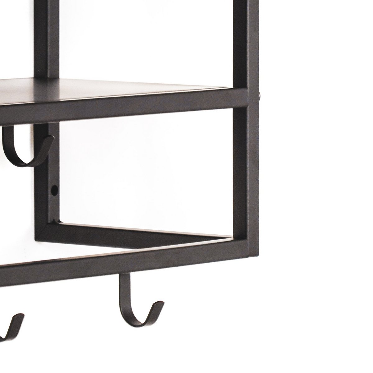 Kapstok Planken Metaal Zwart 73x21x29,5cm