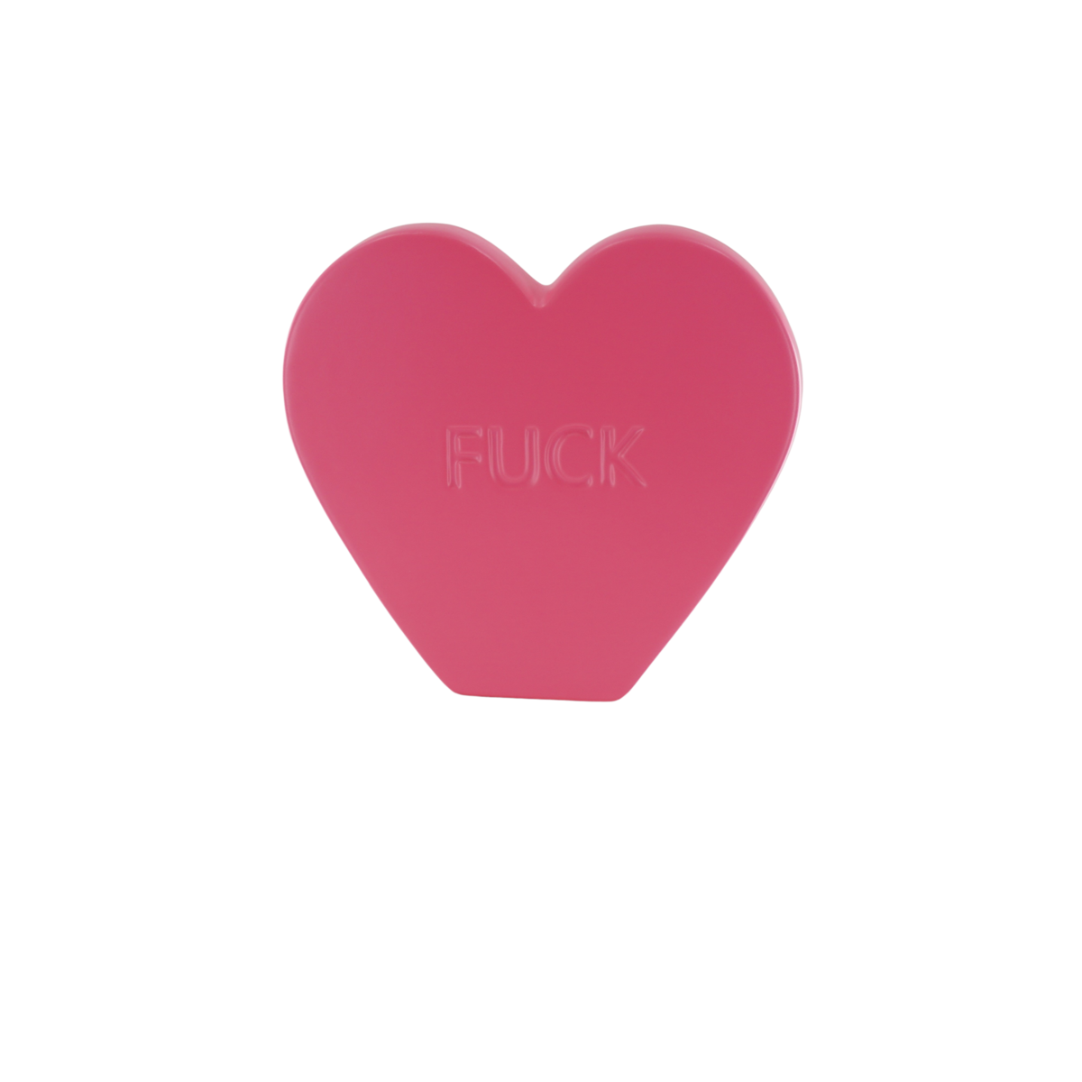 Ornament Candy Hart 'FUCK' Neon Roze 20x4x18,5cm