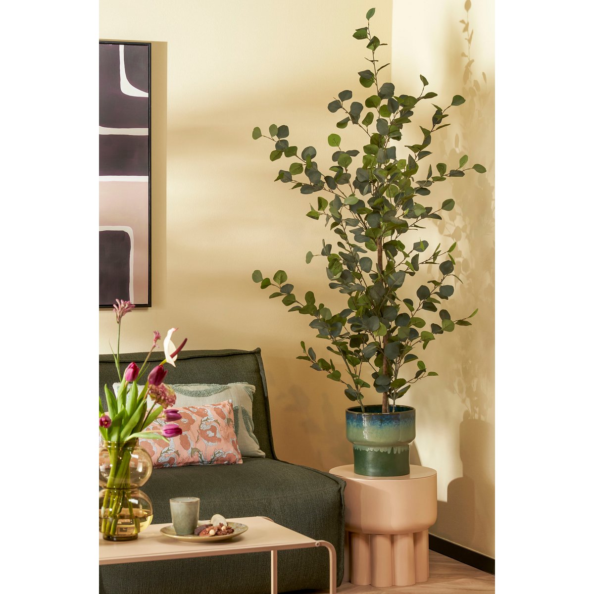 Eucalyptus Kunstplant in Bloempot H150 x Ø30 cm Groen