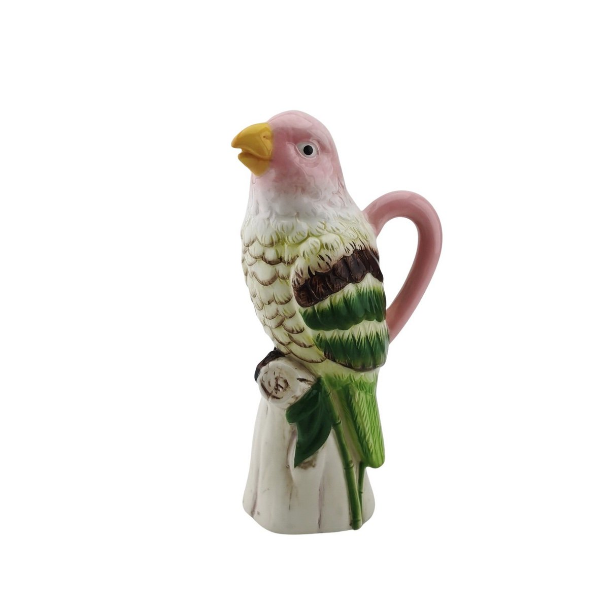 Vaas Vogel Dolomiet-roze-12*9*23cm