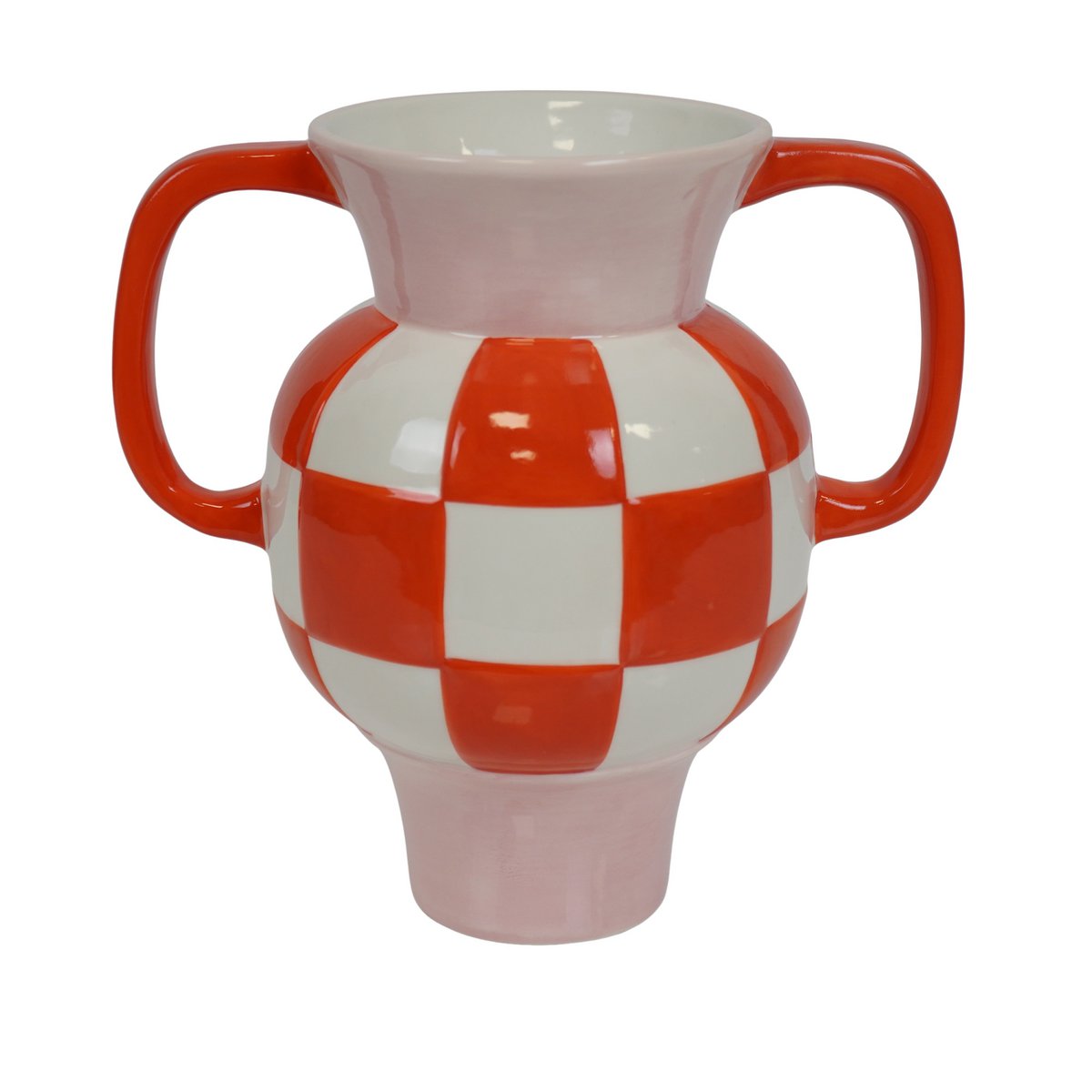 Vaas Kan Keramiek Oranje/Roze 22x14,5x22,5cm