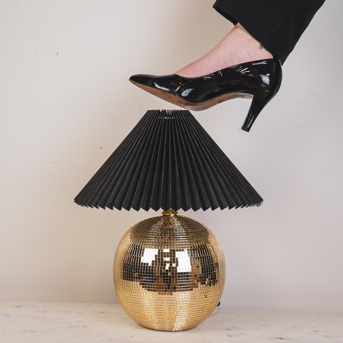 LAMP DISCO BALL GLAS GOLD 20x20X20CM