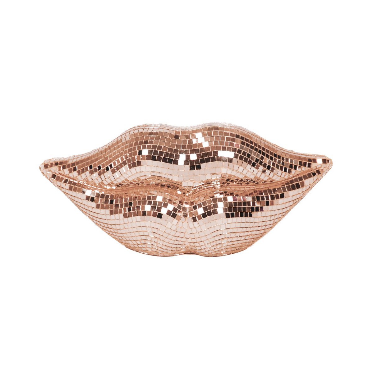 Ornament Disco Lip Glas Roségoud 29x10x13,5 cm