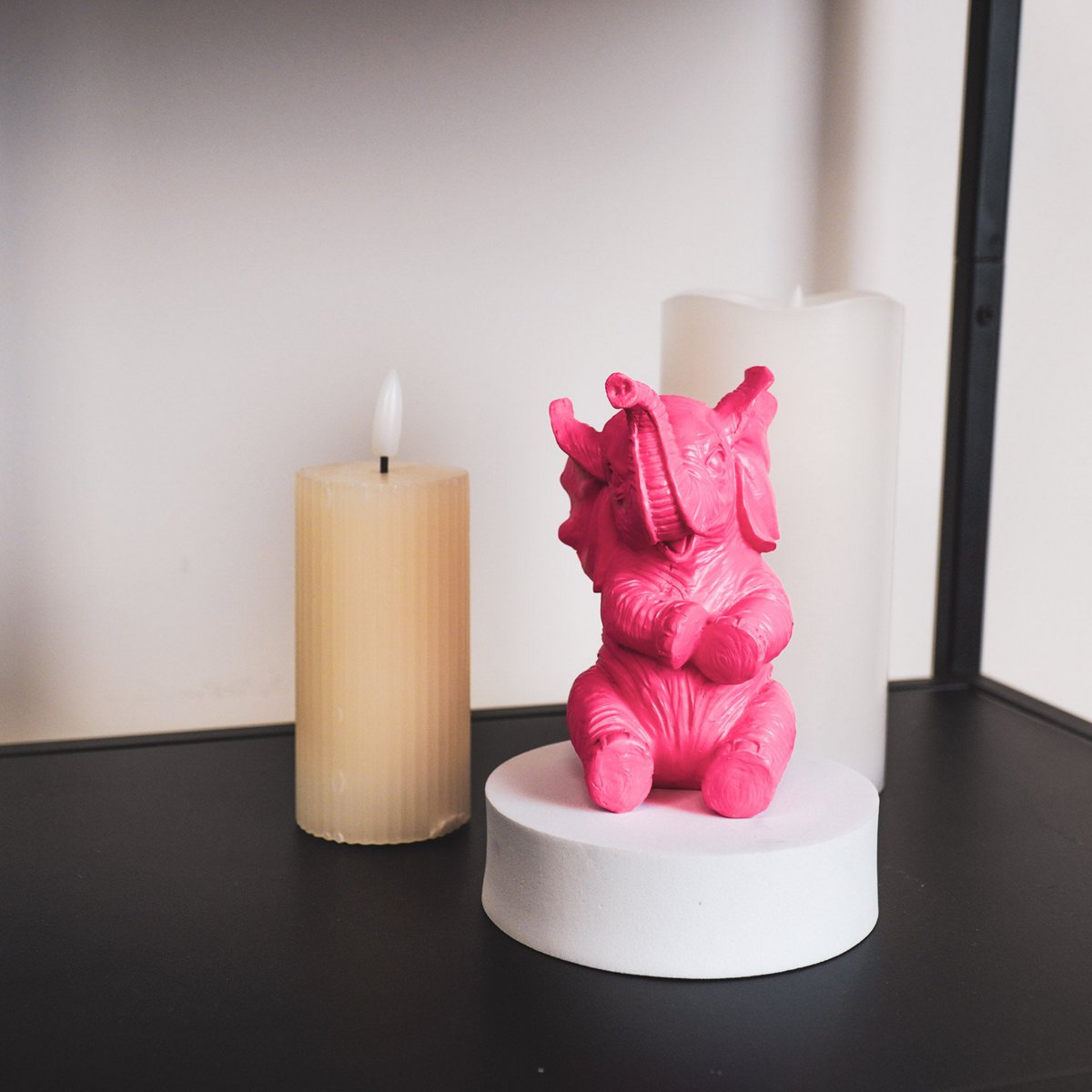 Ornament Olifant Polyresin Roze 7x7x11cm