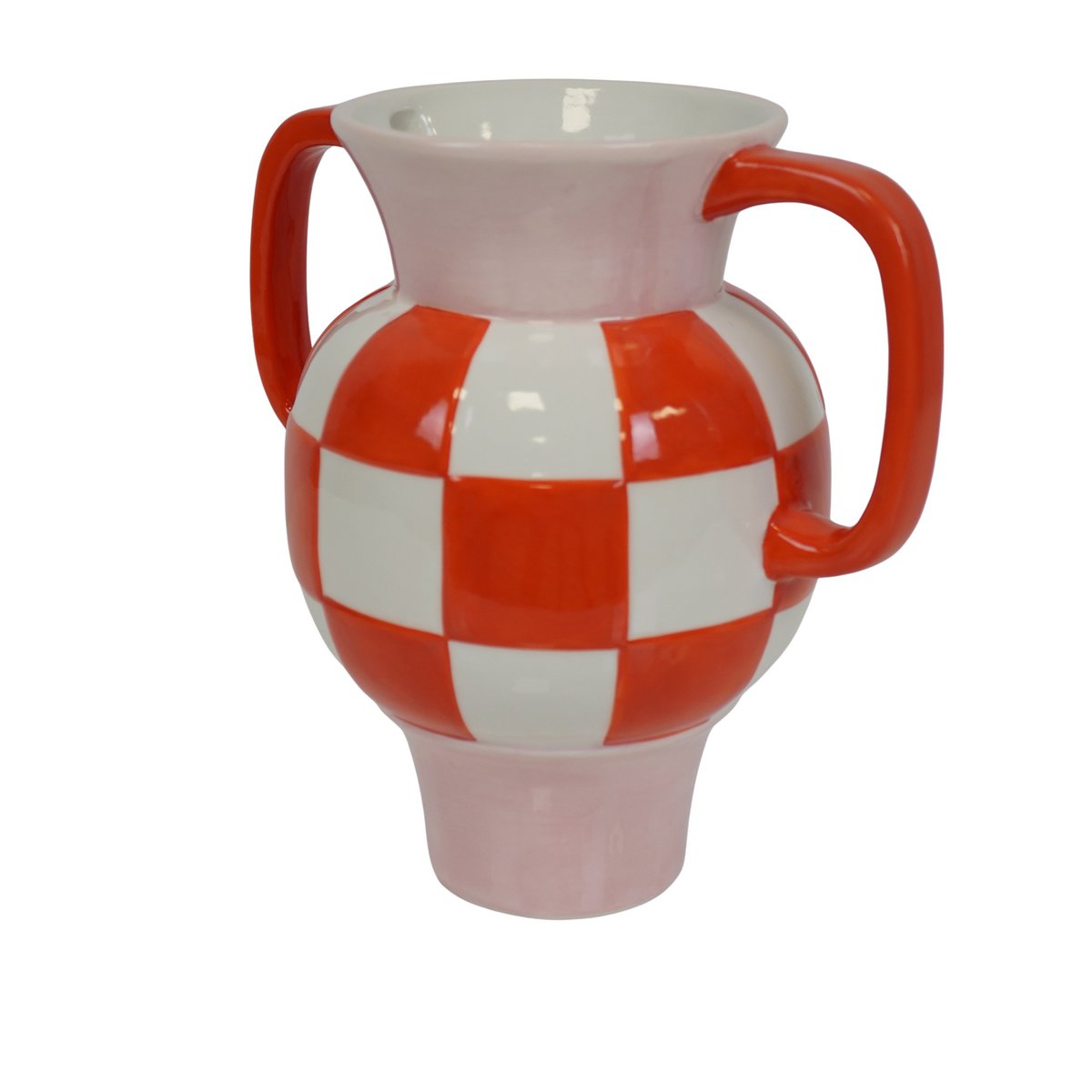 Vaas Kan Keramiek Oranje/Roze 22x14,5x22,5cm