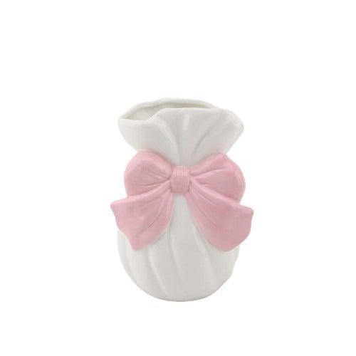 Vaas Strik Wit/ Roze 11x10x16cm