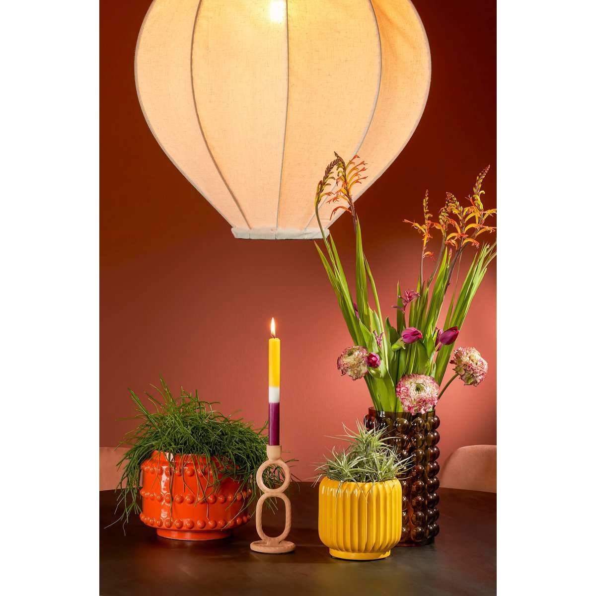 Boaz Bloempot H19 x Ø22 cm Keramiek Oranje