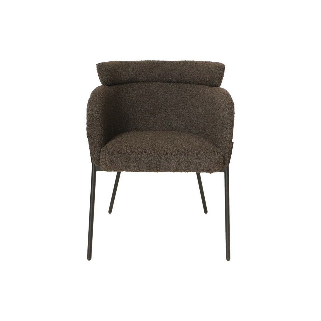 Eetkamerstoel Luca Set van 2 57x60x81 Espresso/Zwart Teddy/Bouclé/Metaal