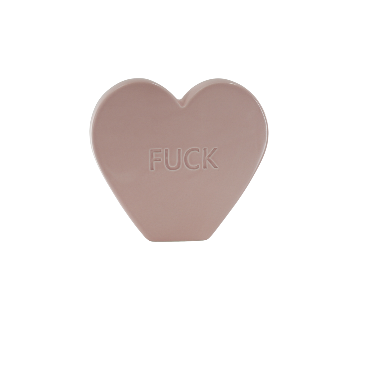 Ornament Candy Hart 'FUCK' Lichtroze 20x4x18,5cm