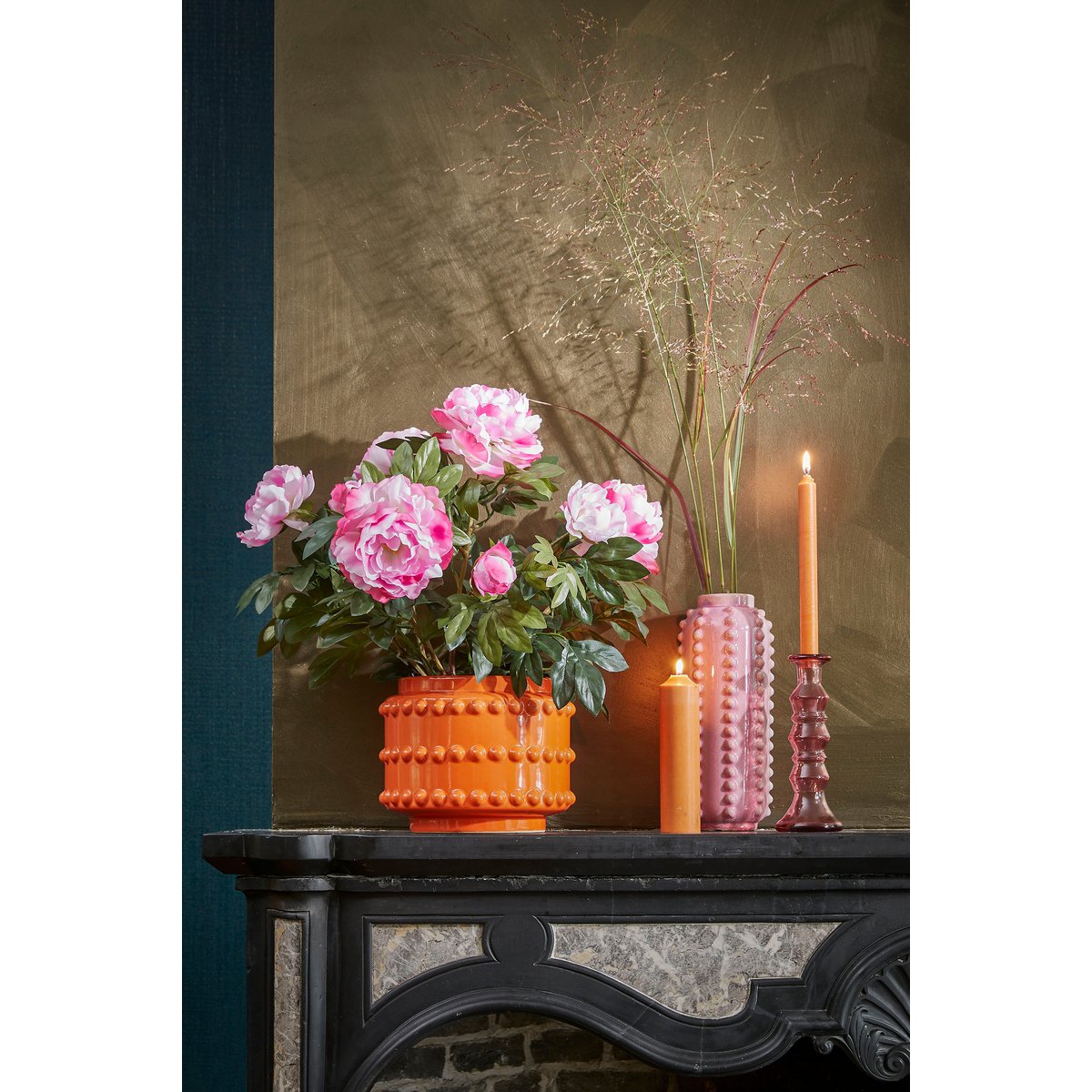 Boaz Bloempot H19 x Ø22 cm Keramiek Oranje
