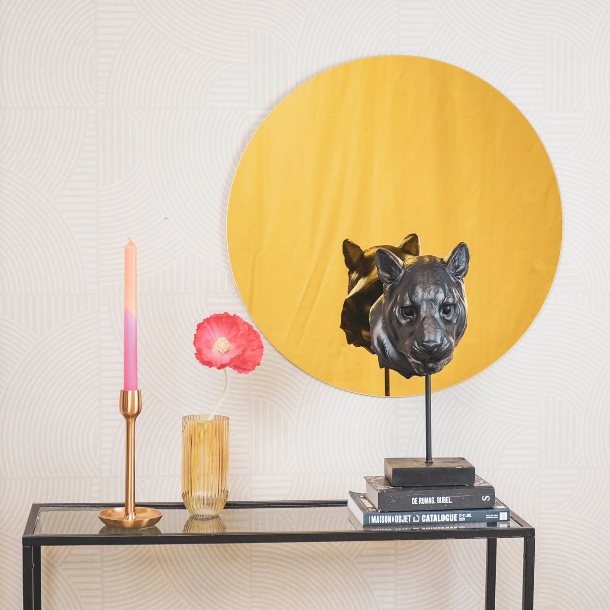 Spiegel Rond Goudkleurig Glas 40x1x40cm