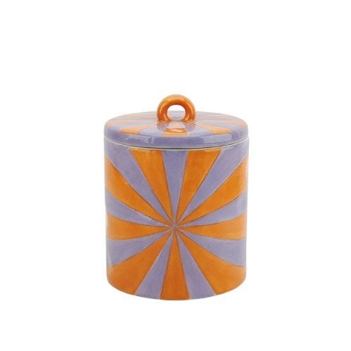 Decoratieve Pot Swirl Oranje/Lila 11x11x14,5cm