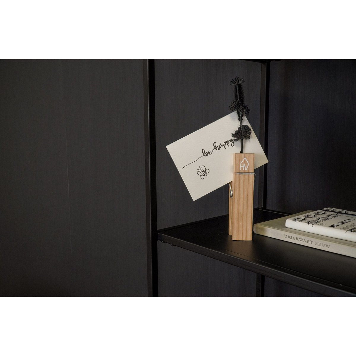 Ornament Clip Kaarthouder Hout Natuurlijk 4x15cm