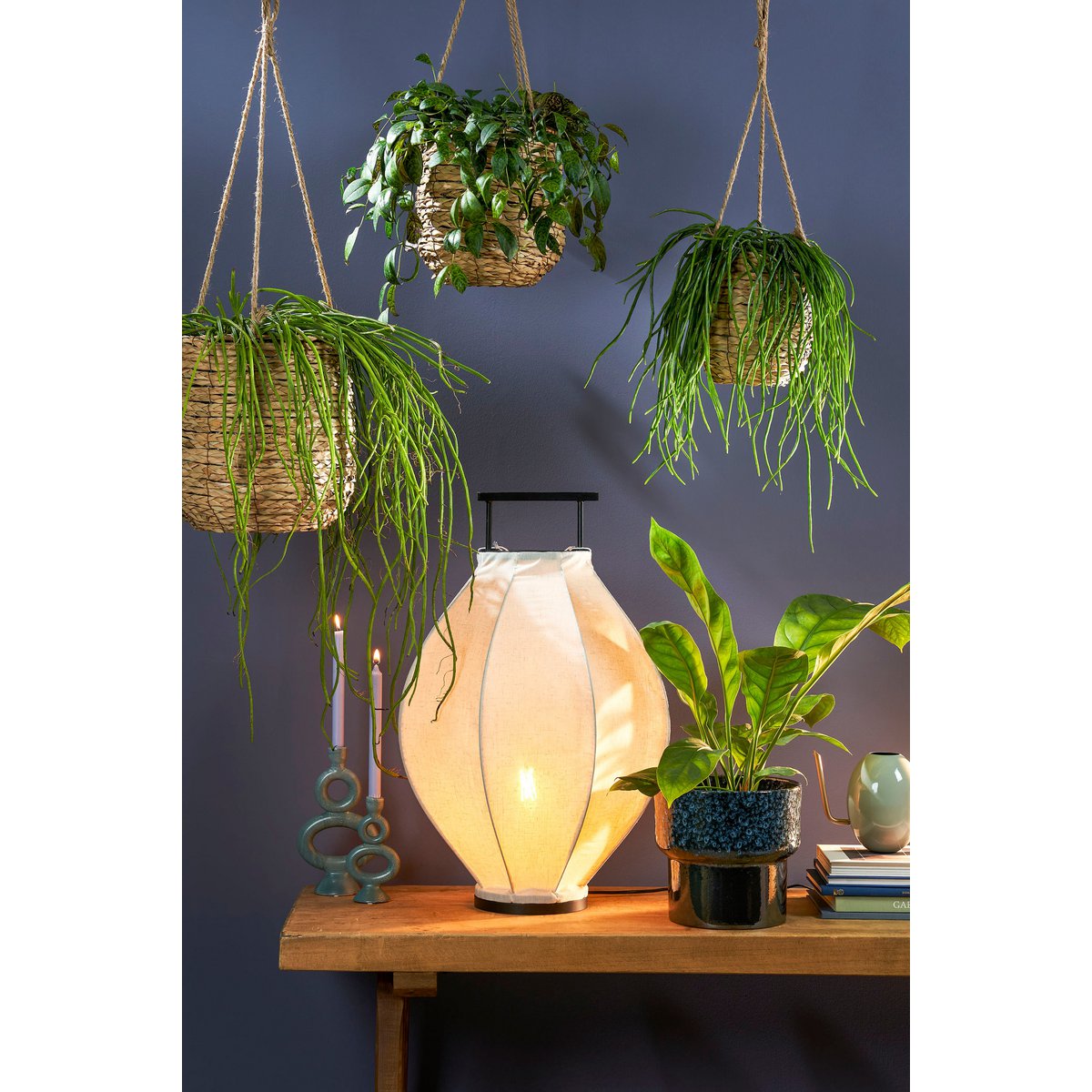 Avalon Hangpot Set van 3 H90 x Ø 30 cm Zeegras Lichtbruin