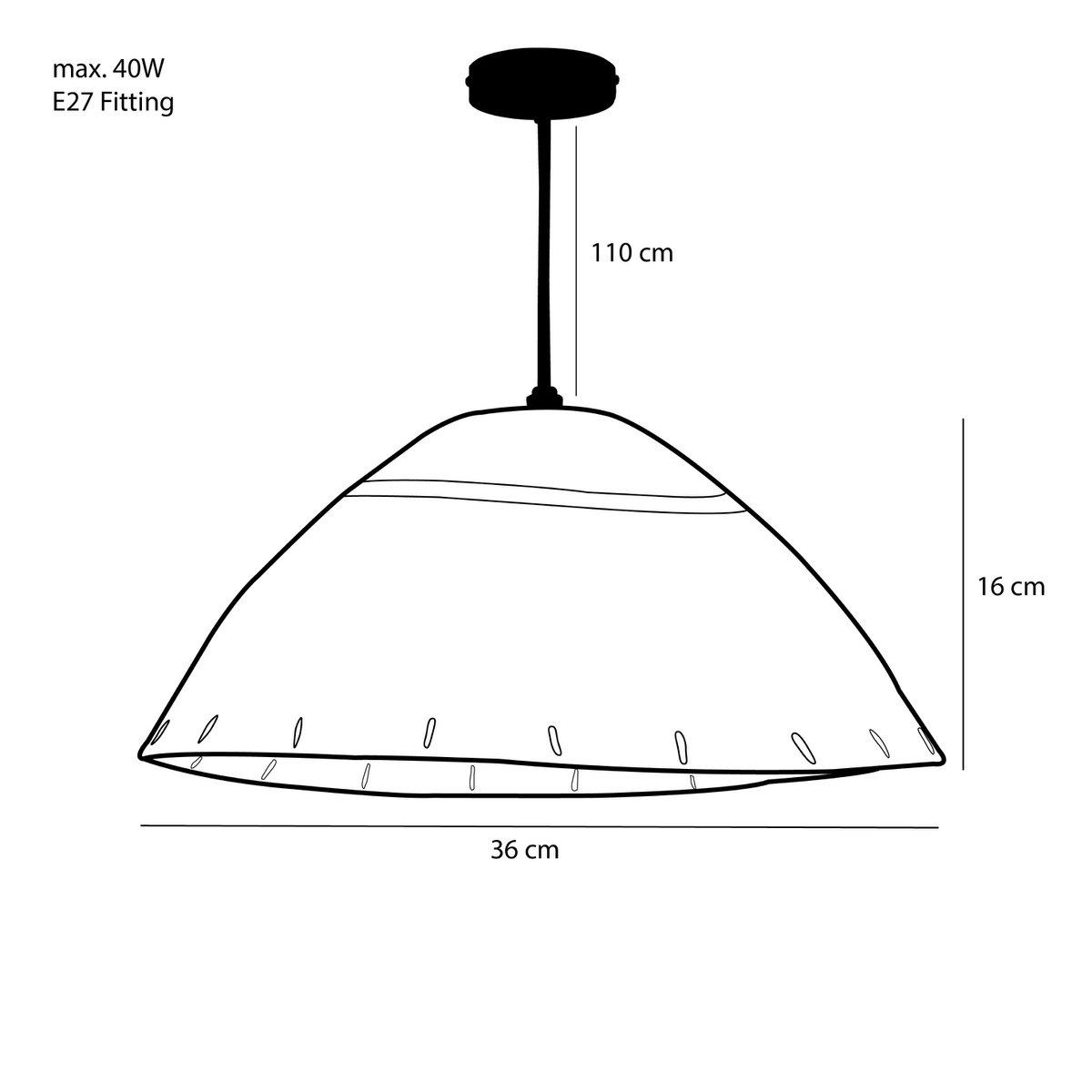 Joulz Hanglamp H16 x Ø36 cm Jute Lichtbruin