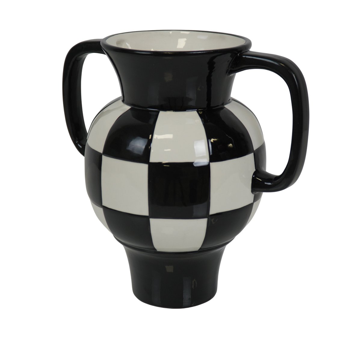 Vaas Keramiek Zwart/Wit 22x14,5x22,5cm