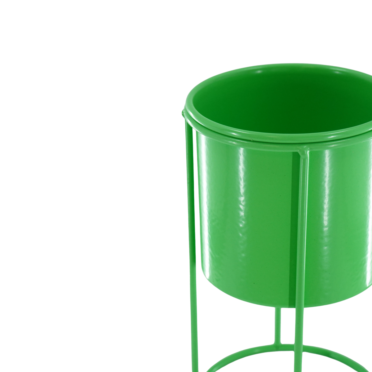 Plantenhouder Metaal Groen 11x11x19cm