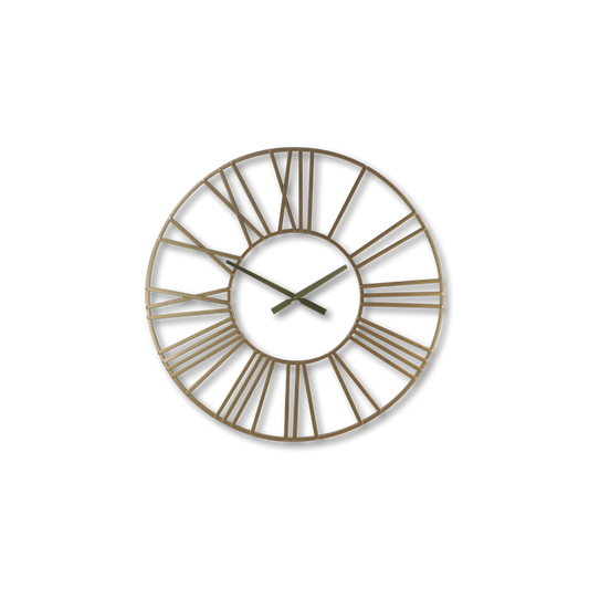Wandklok Romeins ø80x5x80 Goud IJzer