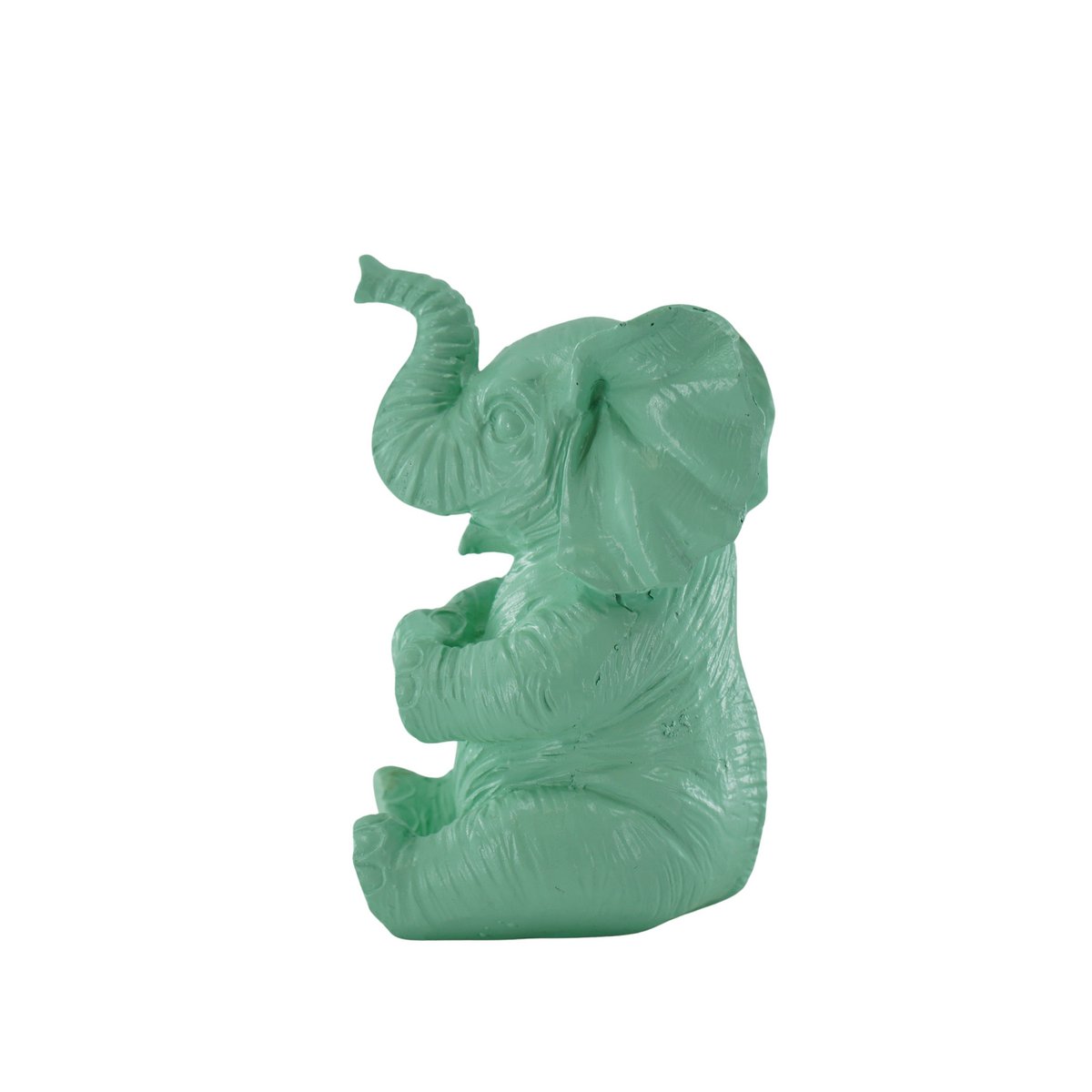 Ornament Olifant Polyresin Mintgroen 7x7x11cm