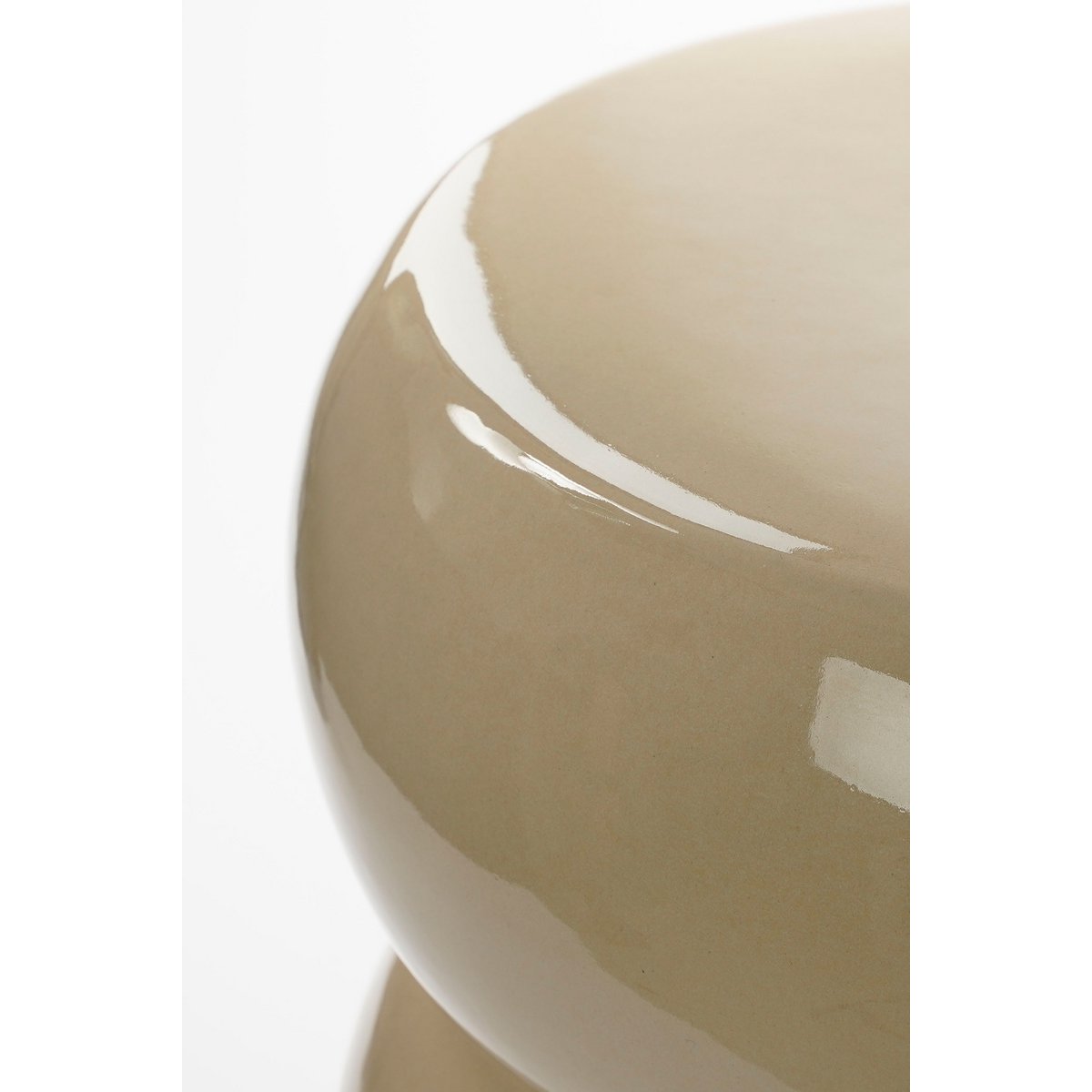 Vendi Bijzettafel H44 x Ø32 cm Keramiek Crème