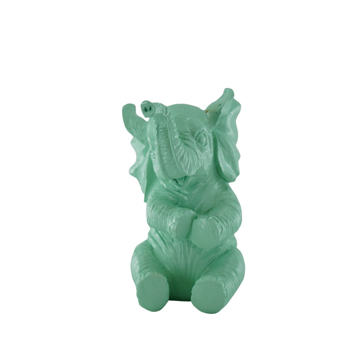 Ornament Olifant Polyresin Mintgroen 7x7x11cm