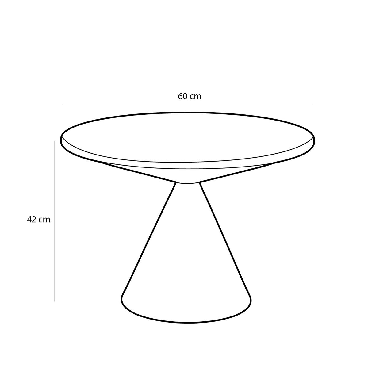 Royale Bijzettafel H42 x Ø60 cm Metaal Zwart