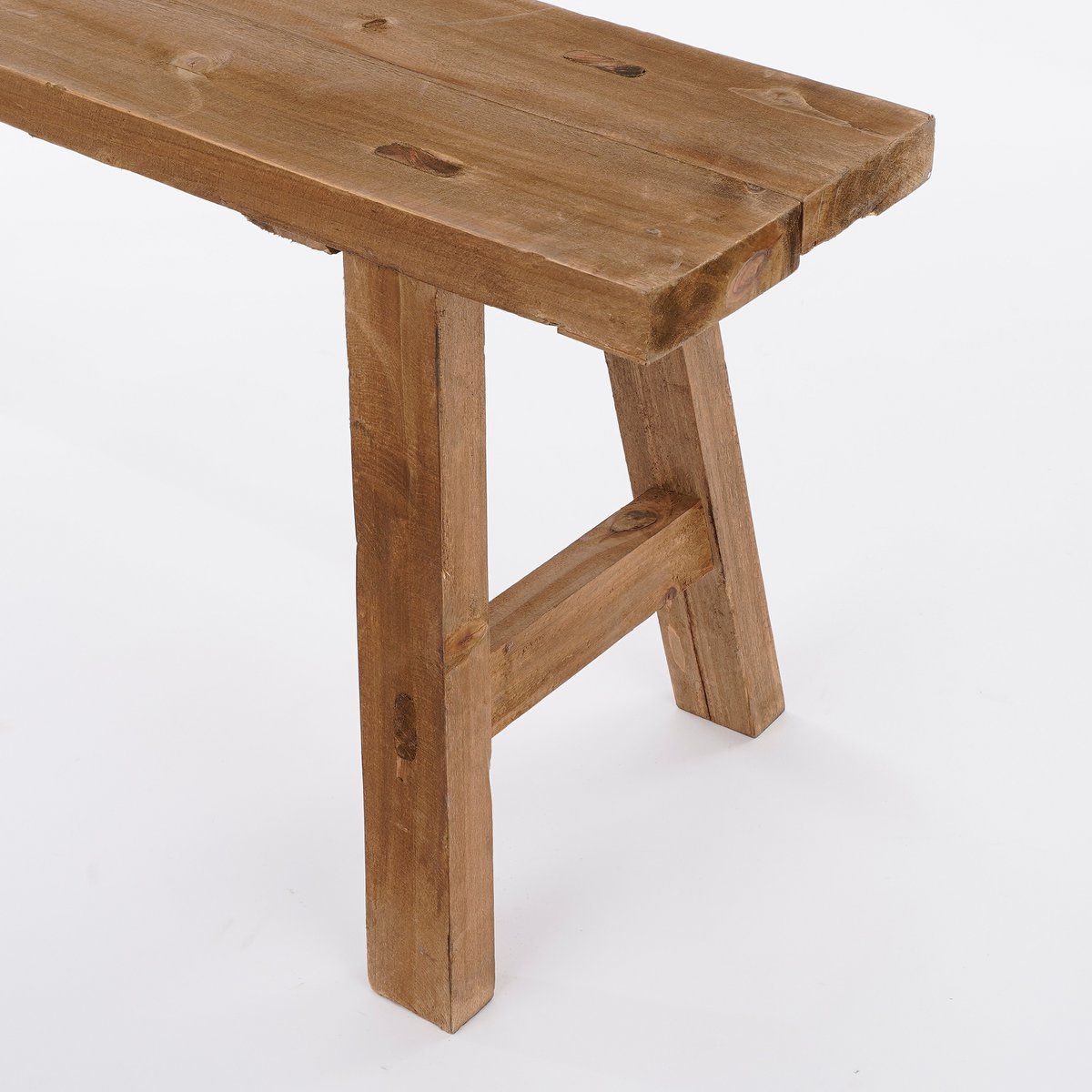 Bold Houten Bankje L108 x B20 x H37 cm Gerecycled Hout Bruin