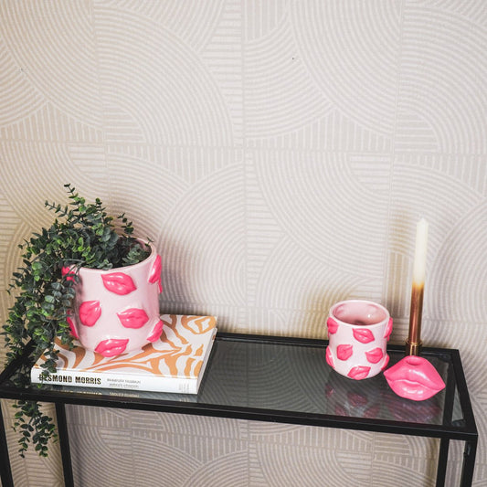 Pot Kusjes Keramiek Roze 17,5x17,5x17,5cm
