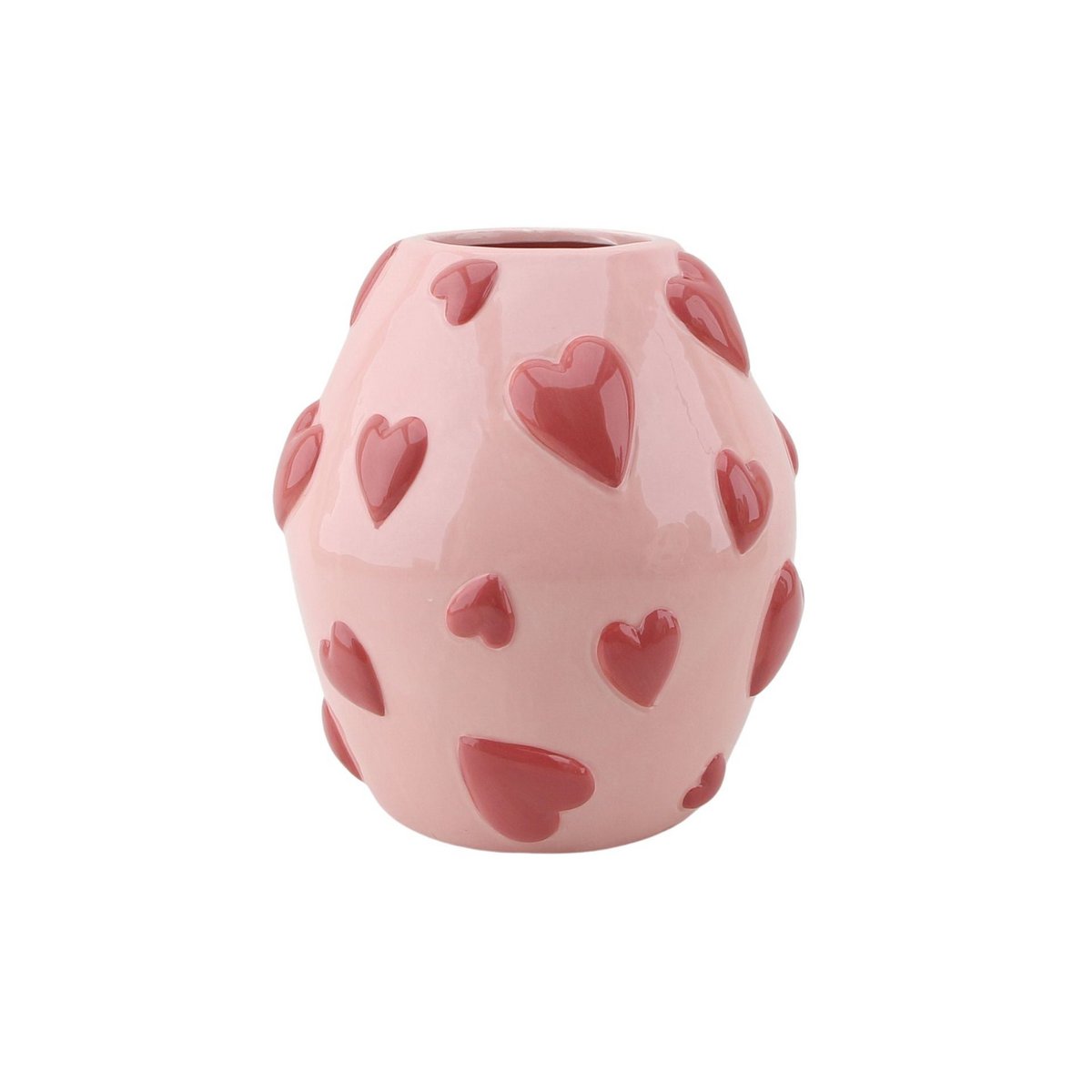 Vaas Harten Roze/Rood 16x16x17,5 cm
