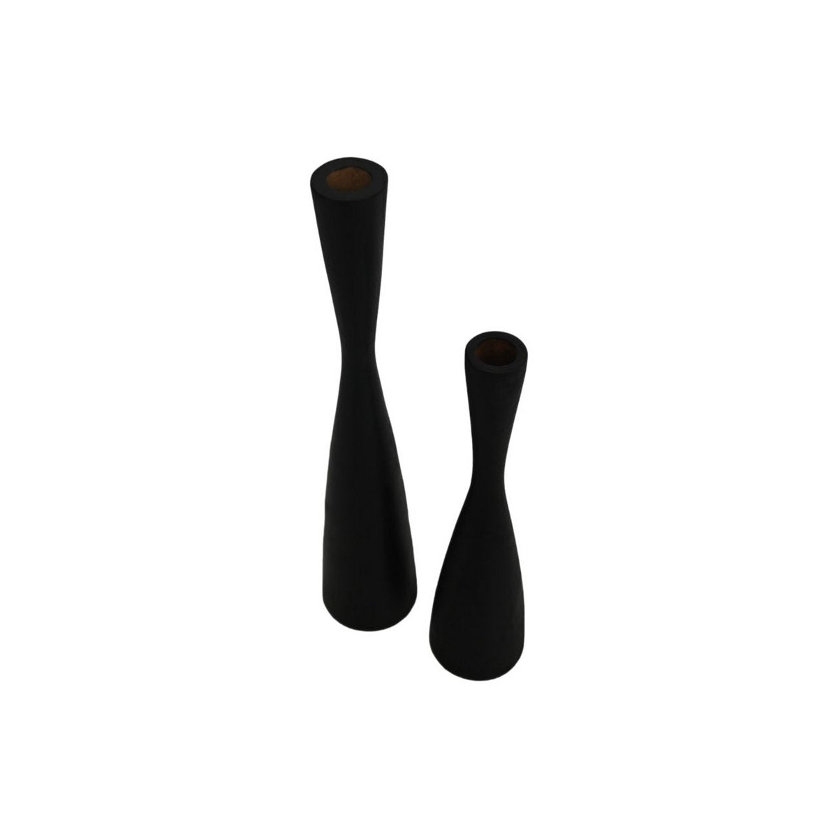 Kaarsenhouder Set van 2 ø8X32/ø8X42 Zwart Teak