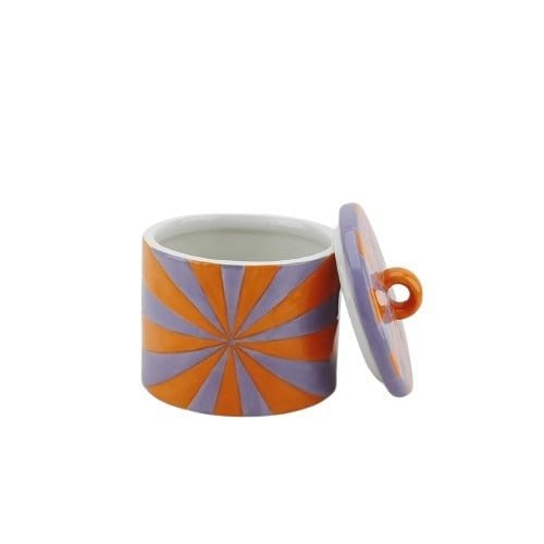 Decoratieve Pot Swirl Oranje/Lila 11x11x11,5cm