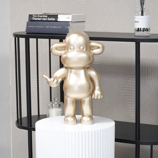 Ornament Aap 'de legende' polyresin goud 33x21x50cm