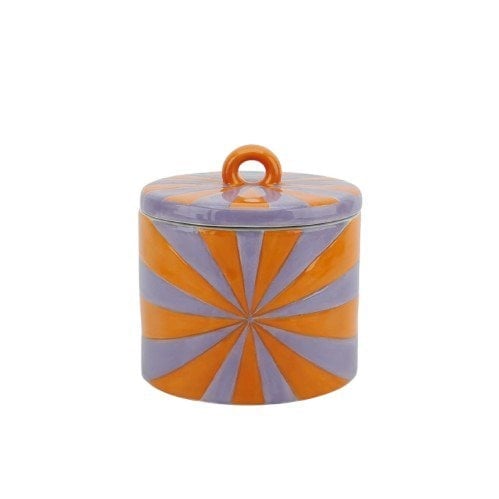Decoratieve Pot Swirl Oranje/Lila 11x11x11,5cm