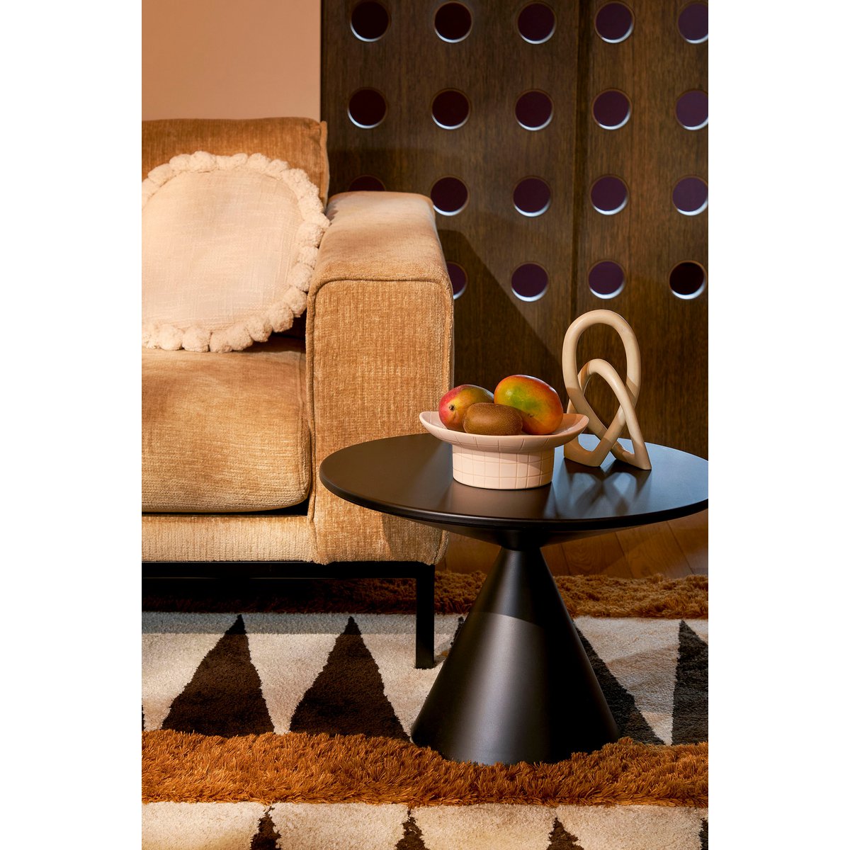 Royale Bijzettafel H42 x Ø60 cm Metaal Zwart
