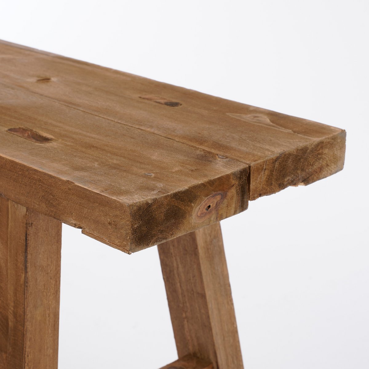 Bold Houten Bankje L108 x B20 x H37 cm Gerecycled Hout Bruin