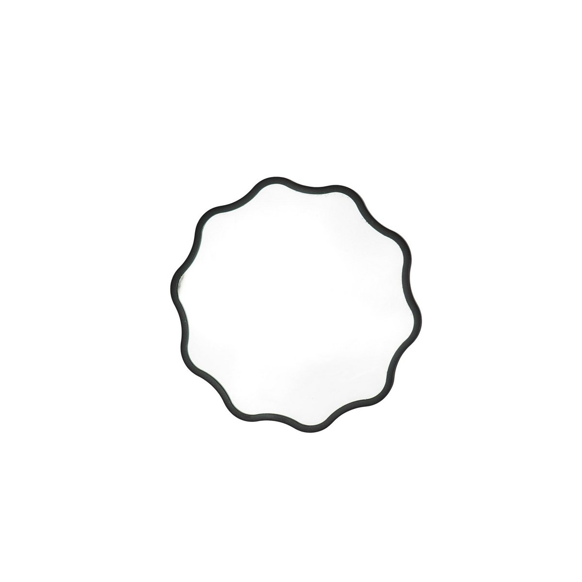 Spiegel Make Up weven rond metaal zwart 25x1x25cm