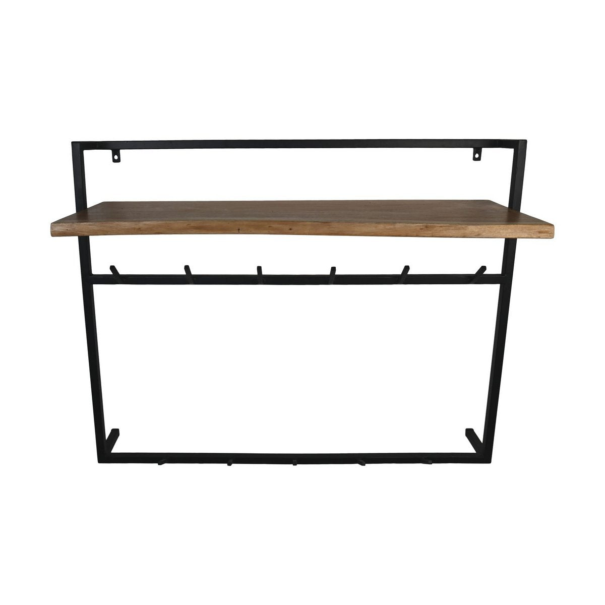 Kapstok 100x30x80 Naturel/Zwart Acaciahout/Metaal