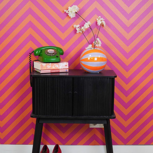 Vaas Swirl Oranje/Lila 20x20x17cm