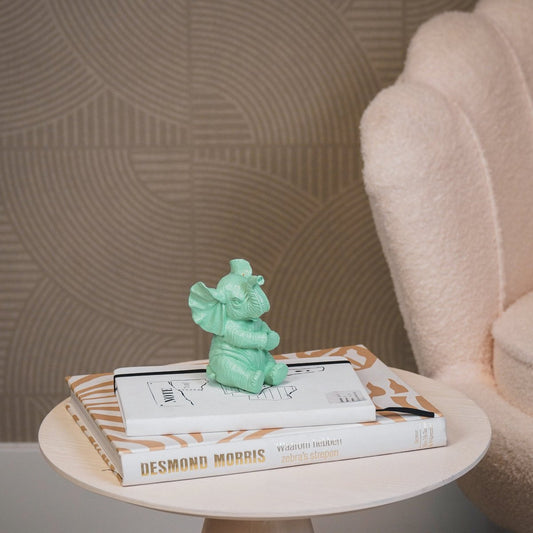 Ornament Olifant Polyresin Mintgroen 7x7x11cm