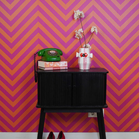 Vaas Vissen Roze/Wit 14x11,5x18cm
