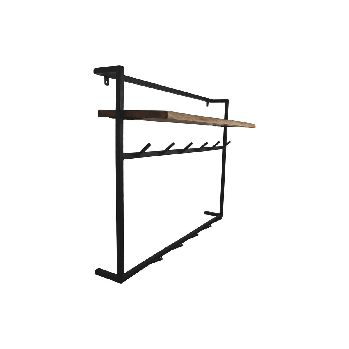 Kapstok 100x30x80 Naturel/Zwart Acaciahout/Metaal