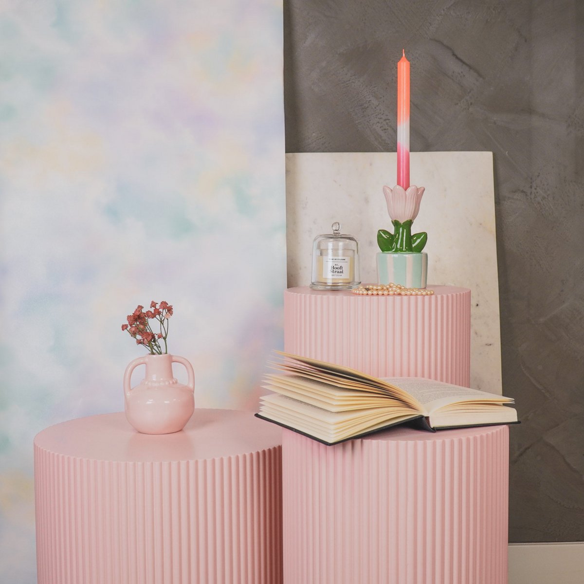 Vaas Parelhals licht roze 11x10x12cm