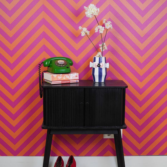 Vaas Vissen Blauw/Wit/Roze 14x11,5x18,5 cm