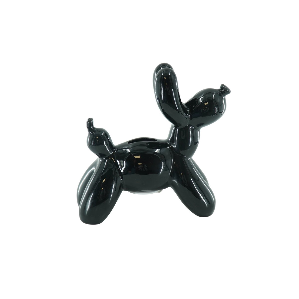 Ornament Spaarpot Ballon Hond Keramiek Zwart-17x7x17cm