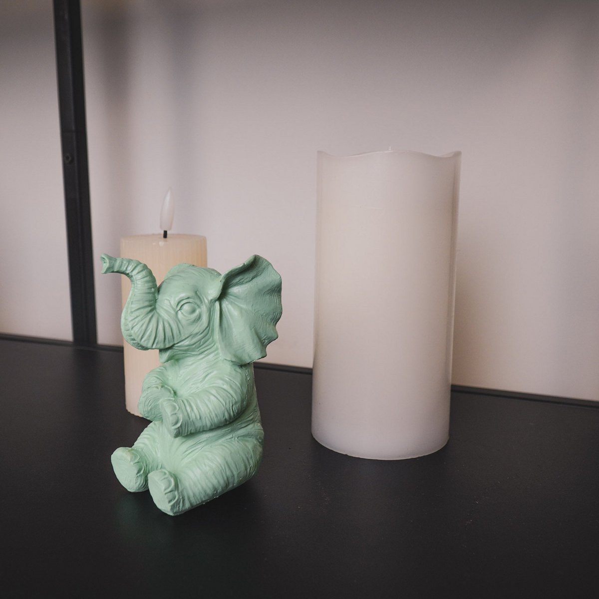 Ornament Olifant Polyresin Mintgroen 7x7x11cm