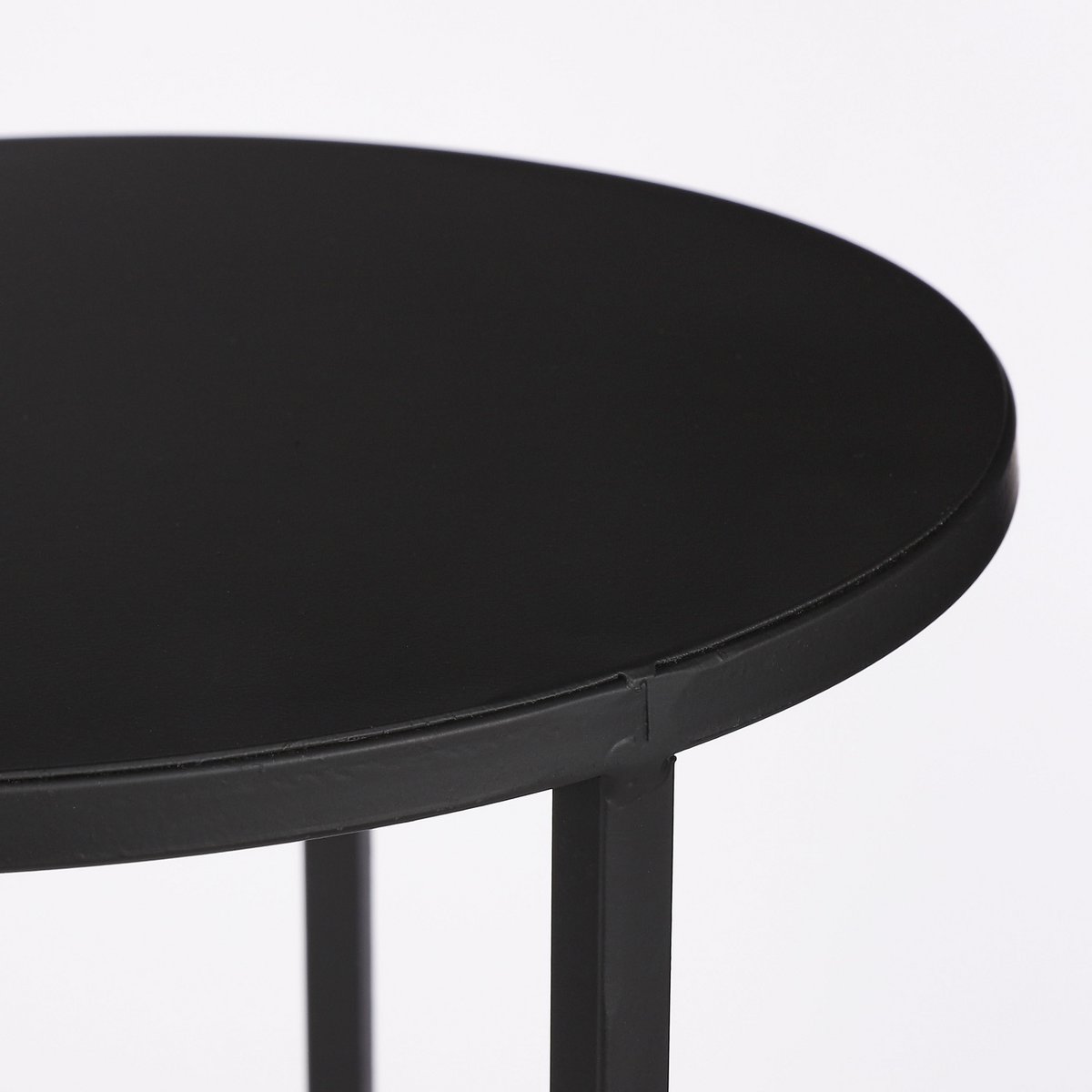 Quinty Bijzettafel Set van 3 H70 x Ø32 cm Metaal Zwart