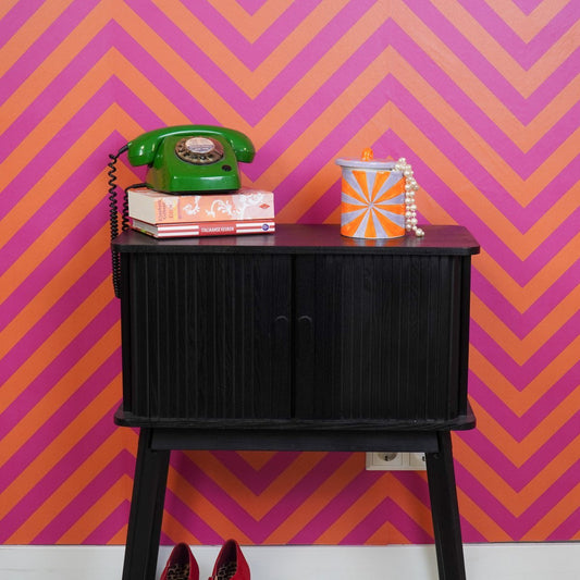 Decoratieve Pot Swirl Oranje/Lila 11x11x14,5cm