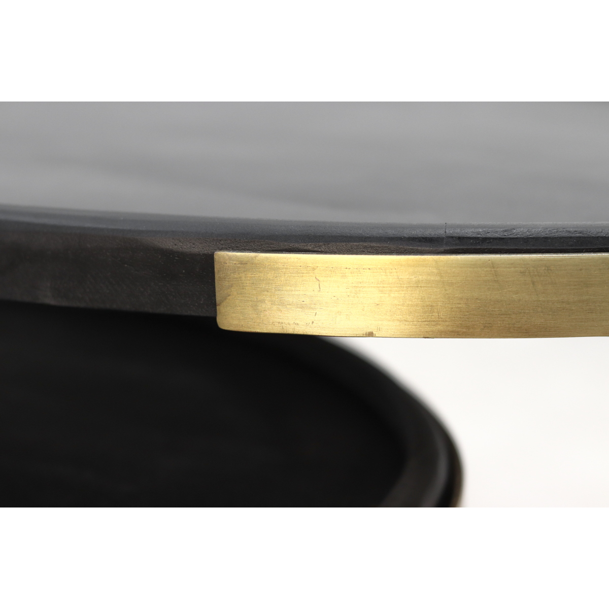 2 Delige Salon Tafelset Paulson Mangohout/Antiek Goud