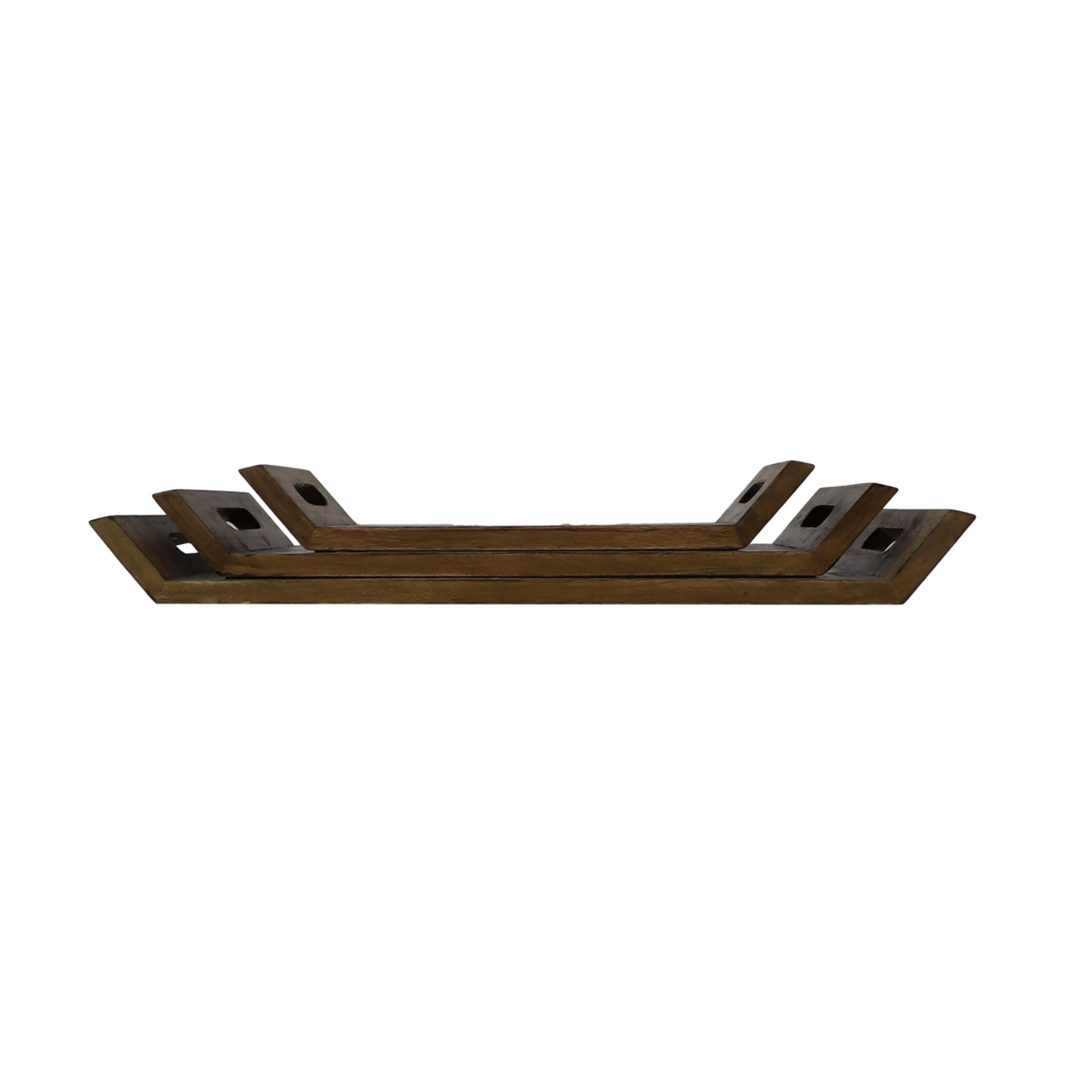 Decoratieve dienbladen 58x25x6 Naturel Mangohout Set van 3